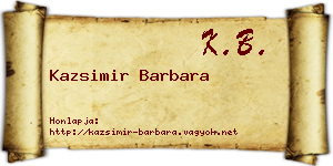 Kazsimir Barbara névjegykártya