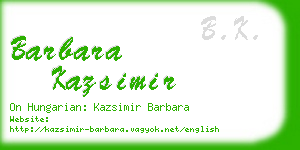 barbara kazsimir business card